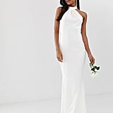 asos edition lace halter neck maxi wedding dress