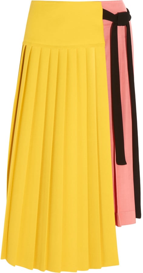 Marni Pleated Crepe and Satin Wrap Skirt ($2,360)