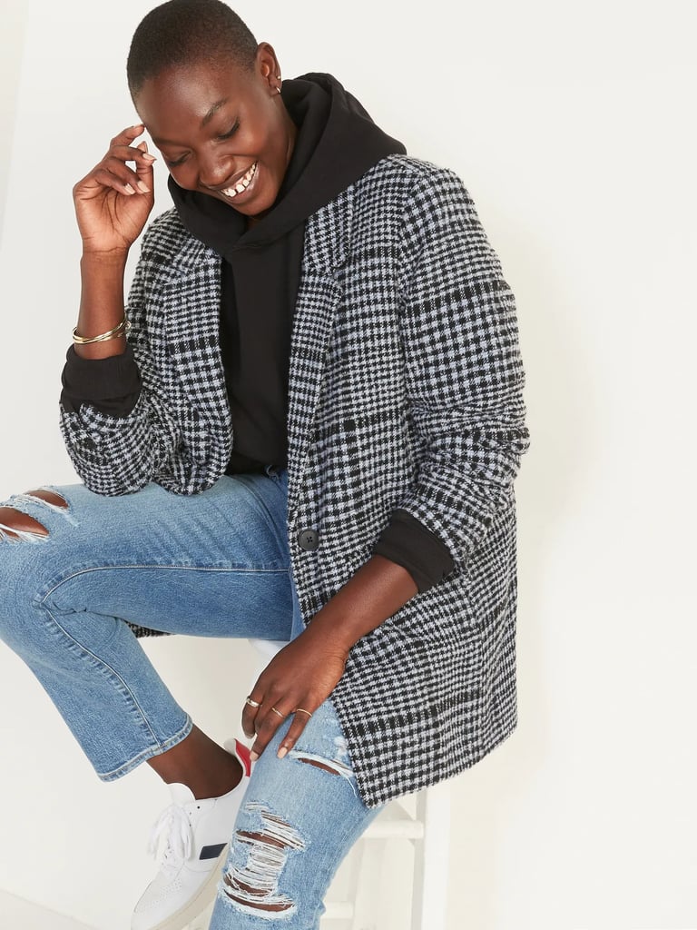 A Big Blazer: Old Navy Oversized Plaid Soft-Brushed Tweed Blazer