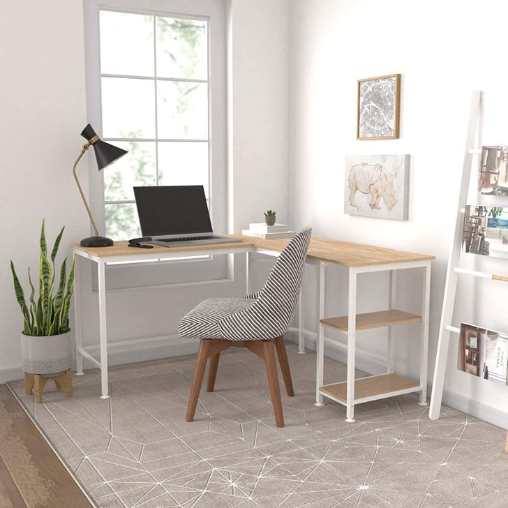 Amazon Basics LShape Computer Desk with Shelves for Storage The Best