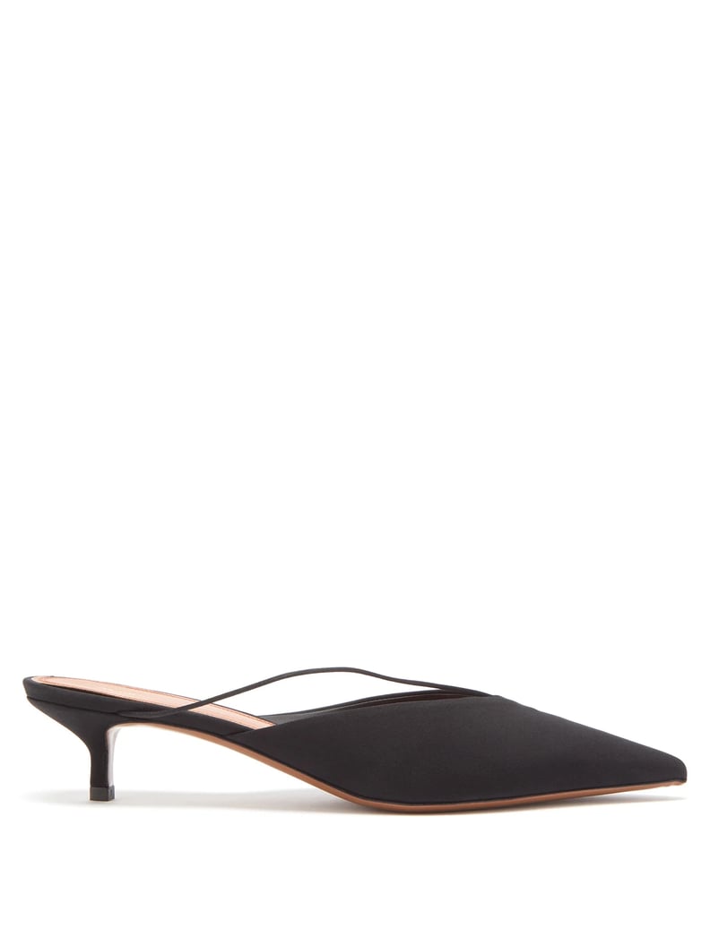 Elevated Mules: Neous Mago Point-toe Silk Mules