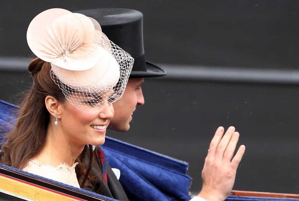 During the Diamond Jubilee carriage procession in 2012, Kate Middleton was seen wearing an orchid-like beige fascinator.