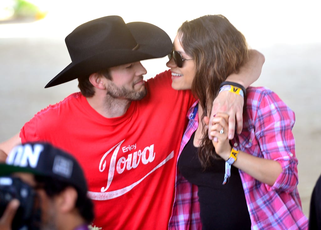 Ashton Kutcher and Mila Kunis couldn't have been any cuter at the Stagecoach Country Music Festival, where Mila showed off her baby bump.