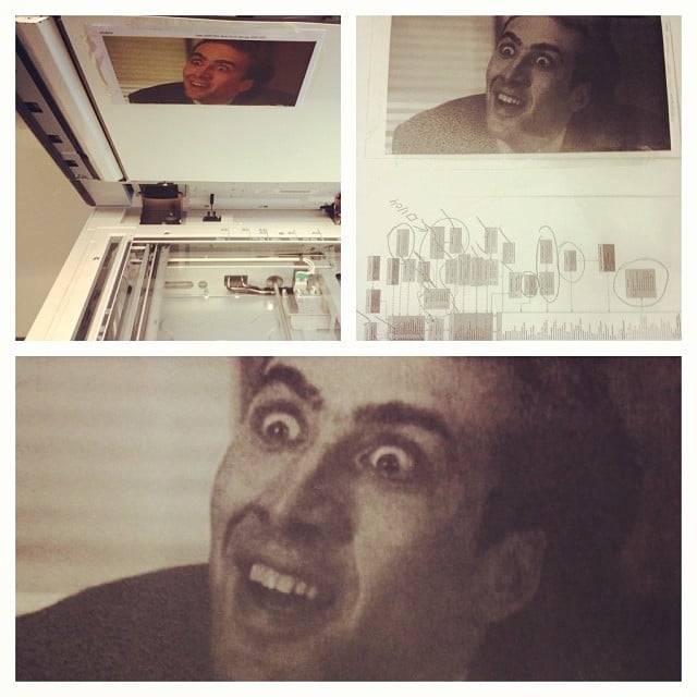 Nicolas Cage on the Photocopy Machine