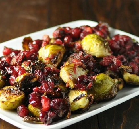 Roasted Brussels Sprouts with Cranberry Brown Butter