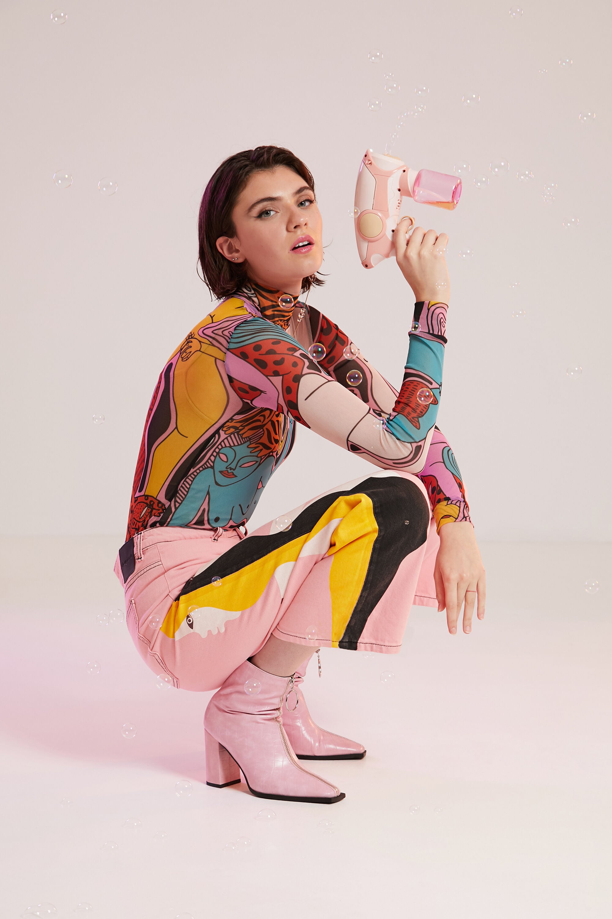 Ameri MEDI PRINT LAYERED SHEER SET TOP 【公式通販】
