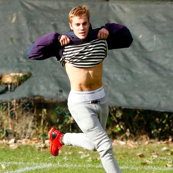 Justin Bieber Playing Soccer With Students in London