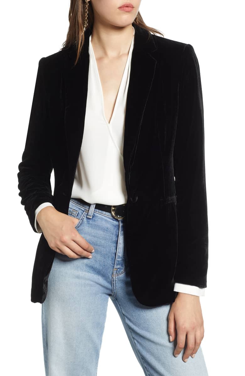 halogen velvet blazer