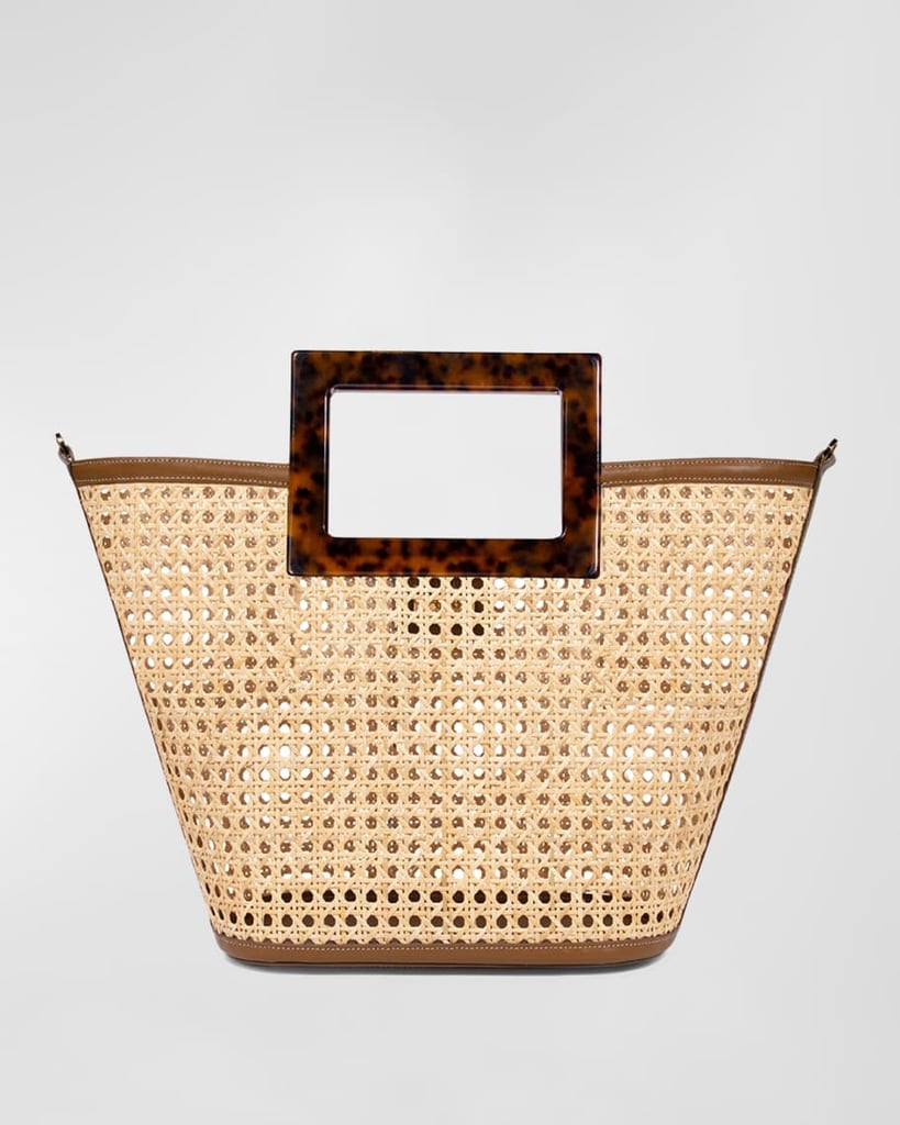 Marina Raphael Riviera Cutout Wicker Tote Bag