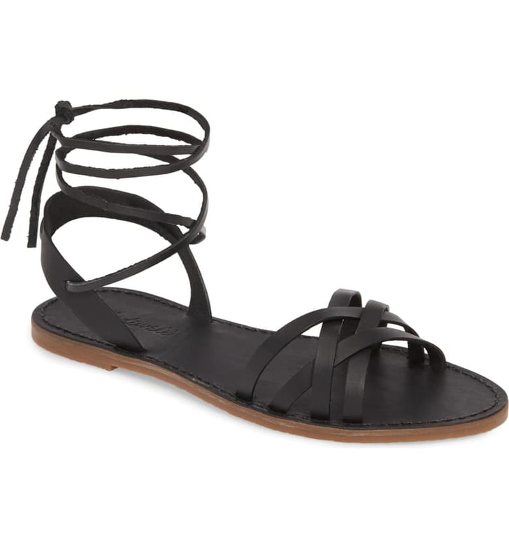 Madewell The Boardwalk Woven Lace-Up Sandals | Best Black Sandals For ...