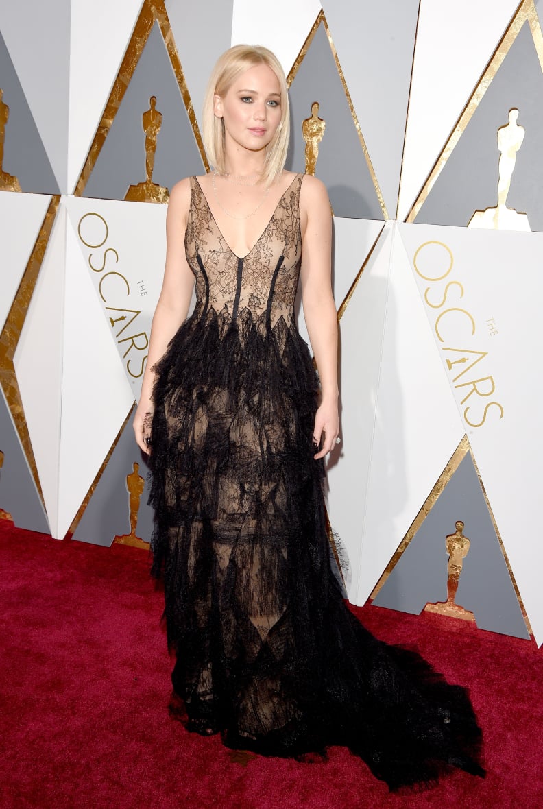 Jennifer Lawrence in Dior, 2016 Oscars