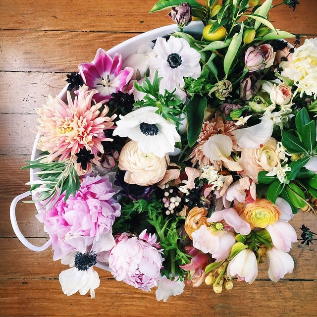 The more the merrier when it comes to stuffing this bucket with a diverse collection of flowers. 
Source: Instagram user sfgirlbybay