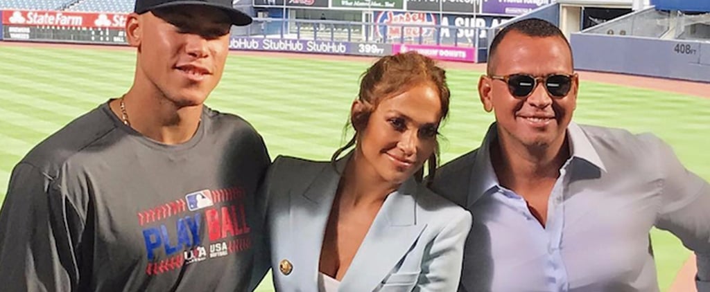 Jennifer Lopez's Light-Blue Military Blazer July 2017