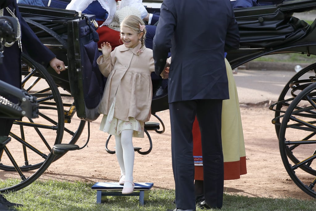 Princess Estelle Leaves a Carriage in Style