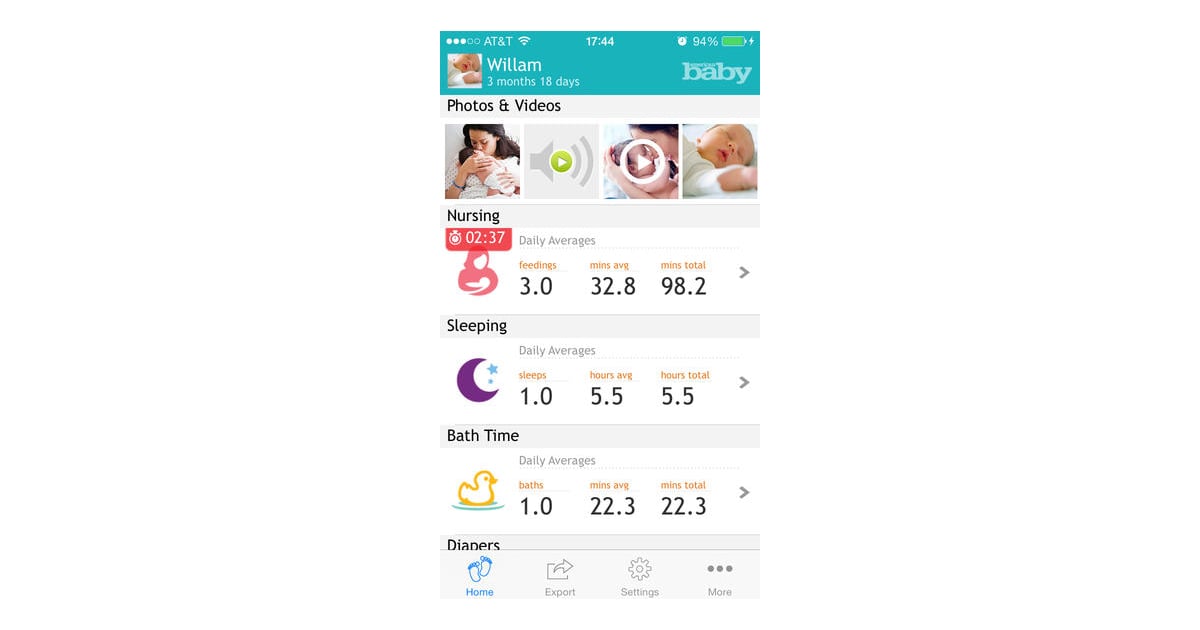 Baby Nursing / Breastfeeding (Timer & Activities log) Breastfeeding