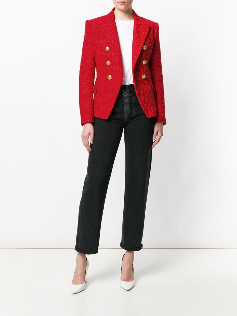 Balmain Tweed Blazer | Amal Clooney Found the Most Striking Color to Wear Your Holiday Party POPSUGAR Fashion Photo 15