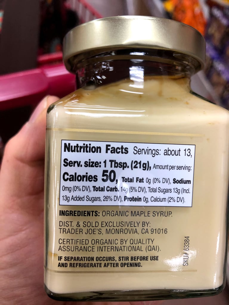 Trader Joe's Organic Maple Butter Nutritional Information Trader Joe