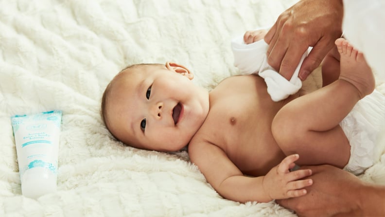 When changing your baby’s diaper, place the new one underneath the dirty one.