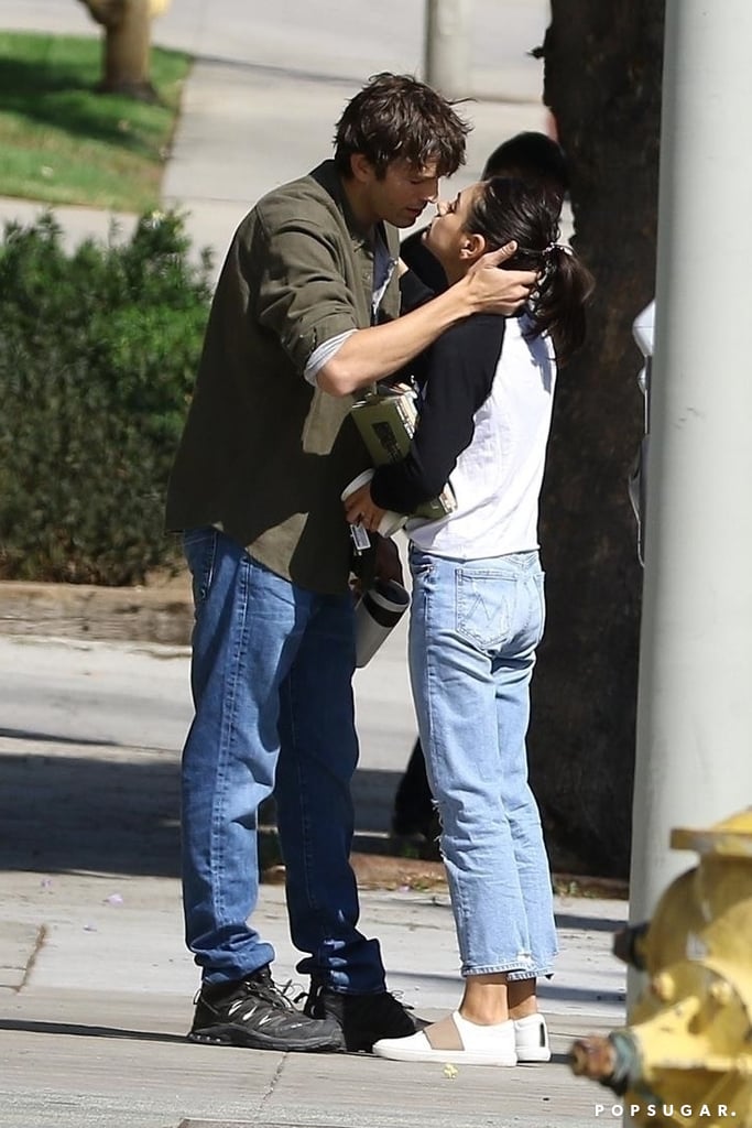 Ashton Kutcher and Mila Kunis Kissing in LA October 2018