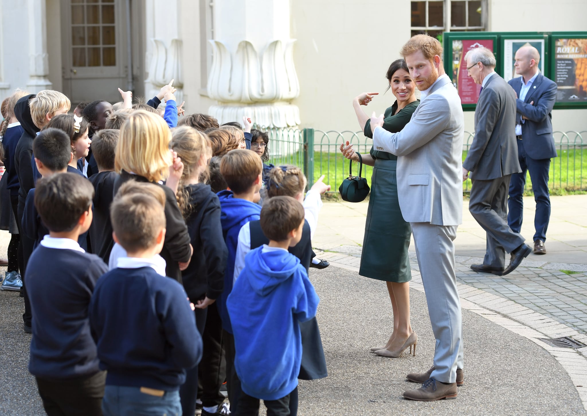 BRIGHTON, UNITED KINGDOM - OCTOBER 03:  (EMBARGOED FOR PUBLICATION IN UK NEWSPAPERS UNTIL 24 HOURS AFTER CREATE DATE AND TIME) Meghan, Duchess of Sussex and Prince Harry, Duke of Sussex arrive at the Royal Pavilion during an official visit to Sussex on October 3, 2018 in Brighton, United Kingdom.  The Duke and Duchess married on May 19th 2018 in Windsor and were conferred The Duke & Duchess of Sussex by The Queen.  (Photo by Karwai Tang/WireImage)