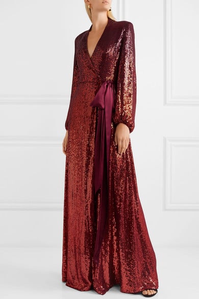 Jenny Packham Aries Satin-Trimmed Sequinned Gown