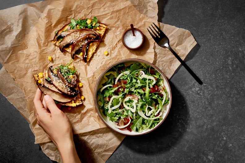 Socca Pizza and Arugula Salad