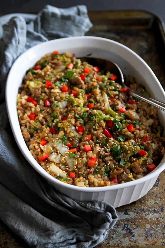 Teriyaki Turkey, Rice, and Vegetable Casserole