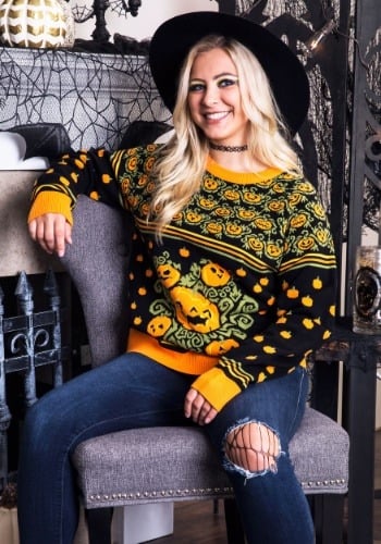 Pumpkin Patch Ugly Halloween Sweater For Adults