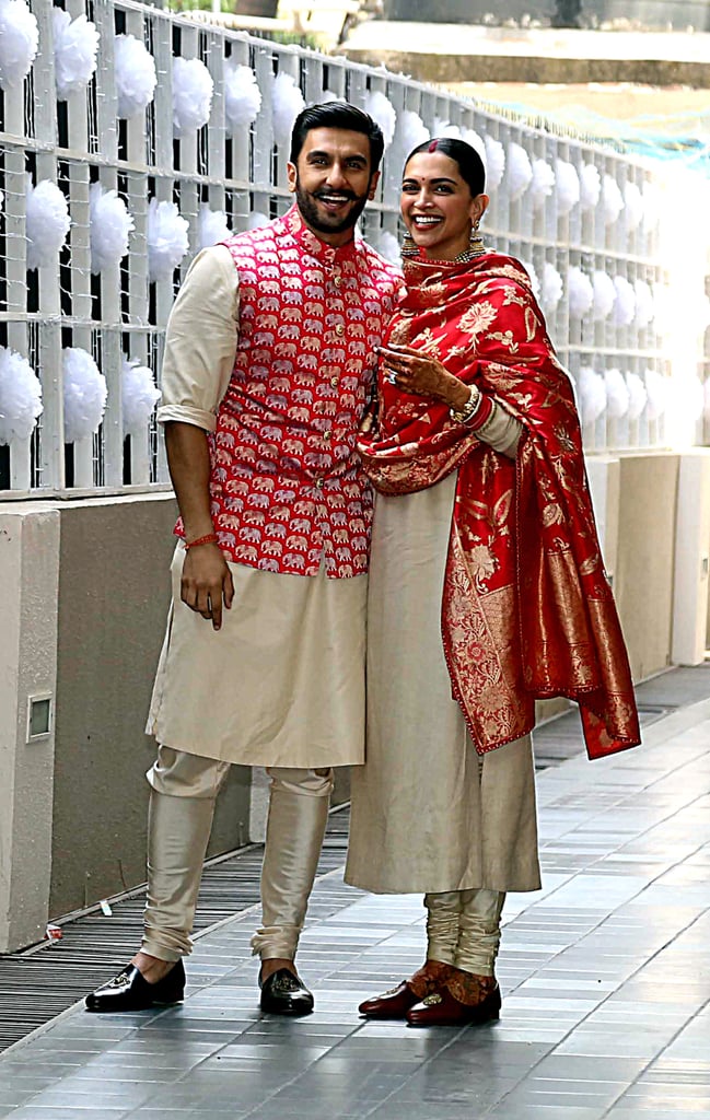 When the happy couple returned from Italy, they were spotted wearing Sabyasachi ensembles while arriving at their residence in Mumbai.