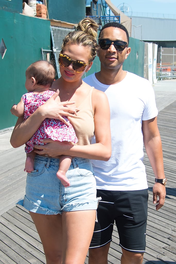 Chrissy Teigen With John Legend and Luna in NYC August 2016