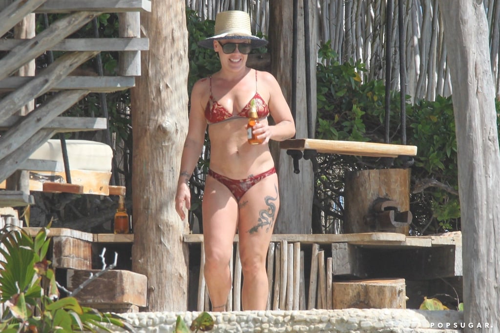 Pink and Carey Hart at the Beach in Mexico February 2019