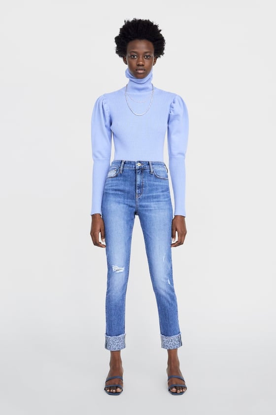 Zara Hi-Rise Z1975 Jeans With Turned-Up Cuffs