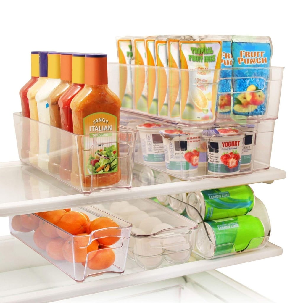 6 Piece Refrigerator and Freezer Stackable Storage Organizer Bins 