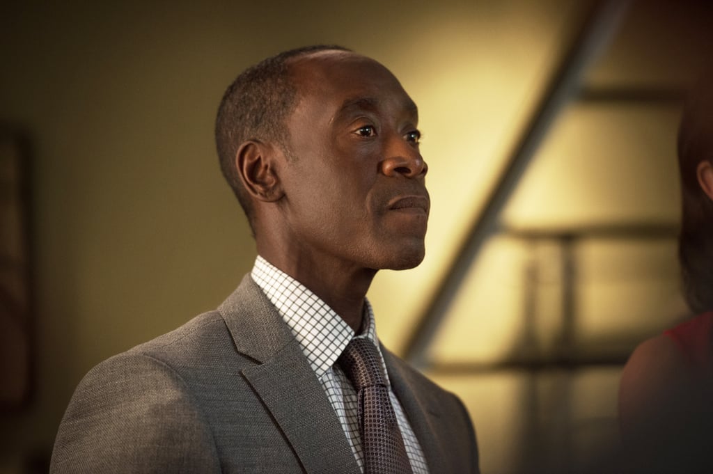 Rhodey looks very dapper in a suit and tie in Age of Ultron.