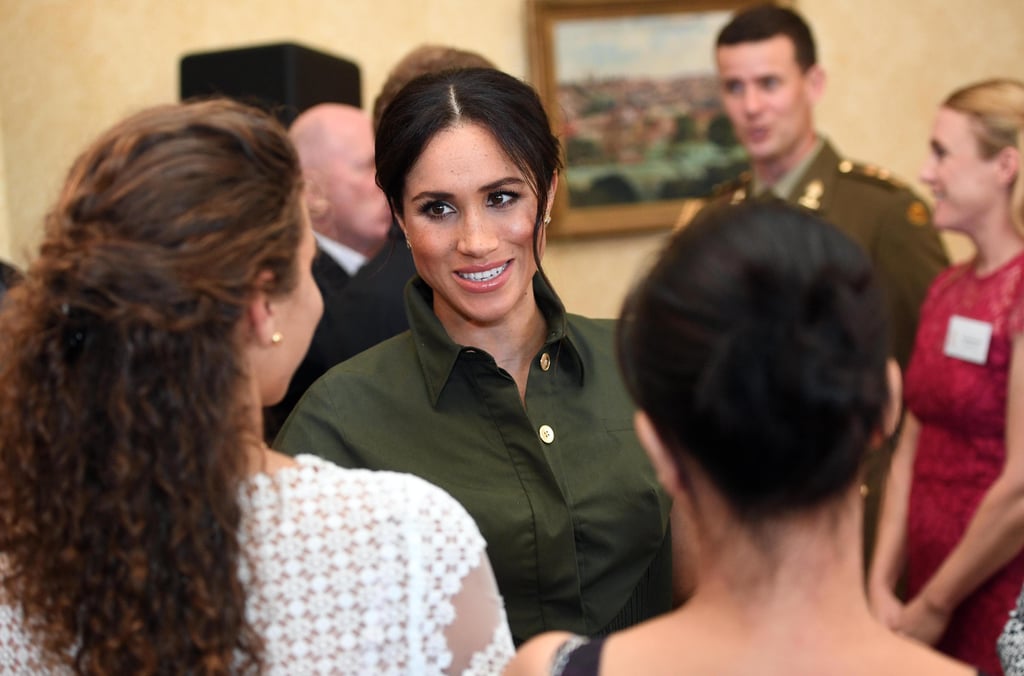 Meghan Markle's Green Brandon Maxwell Dress October 2018