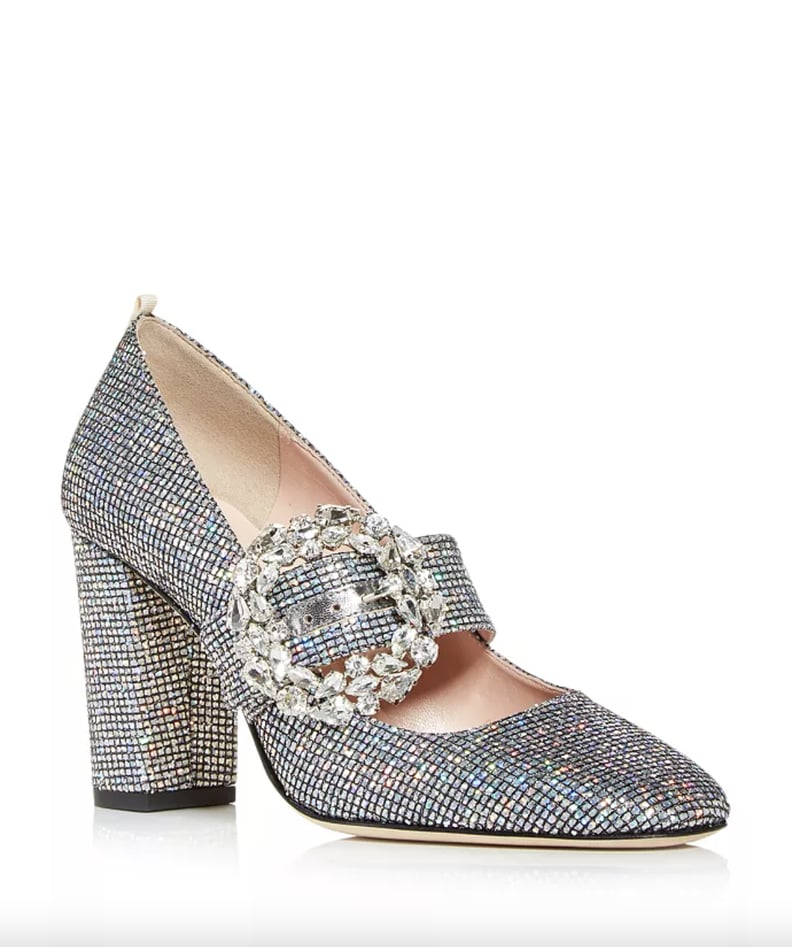 For Statement Glam: SJP Celine Embellished Block Heel Pumps