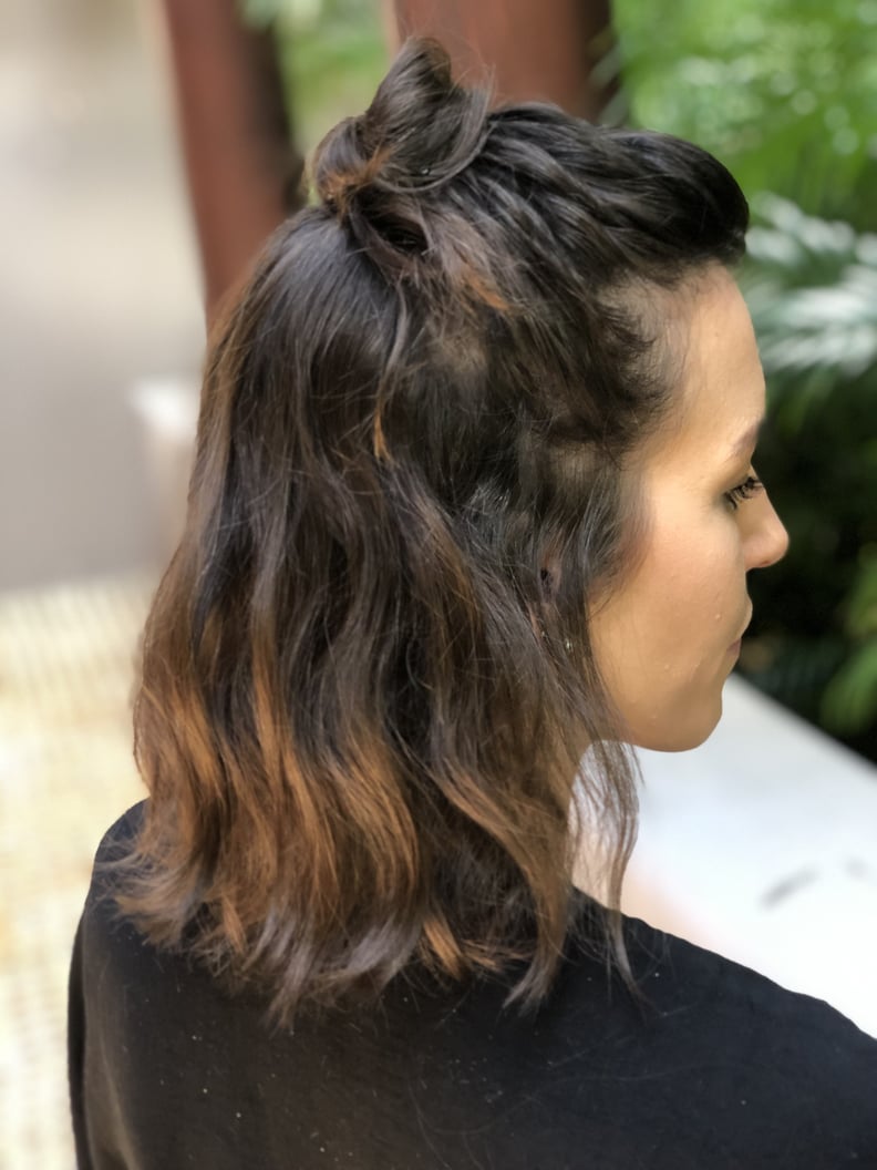 Topknot Hairstyle on a Bob Haircut