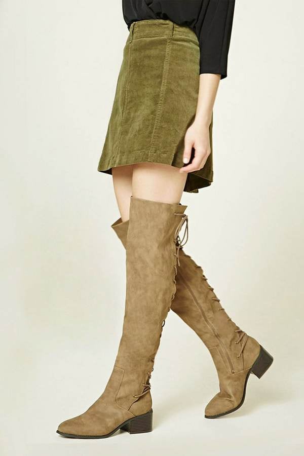 Forever 21 Lace-Up Over-the-Knee Boots