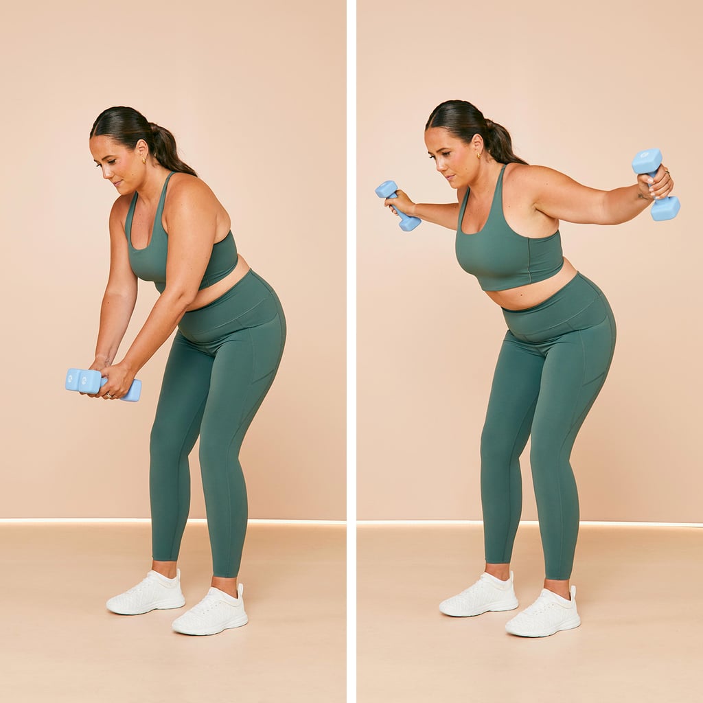 Beginner Arm Workout Superset 3, Move 1: Bent-Over Reverse Fly