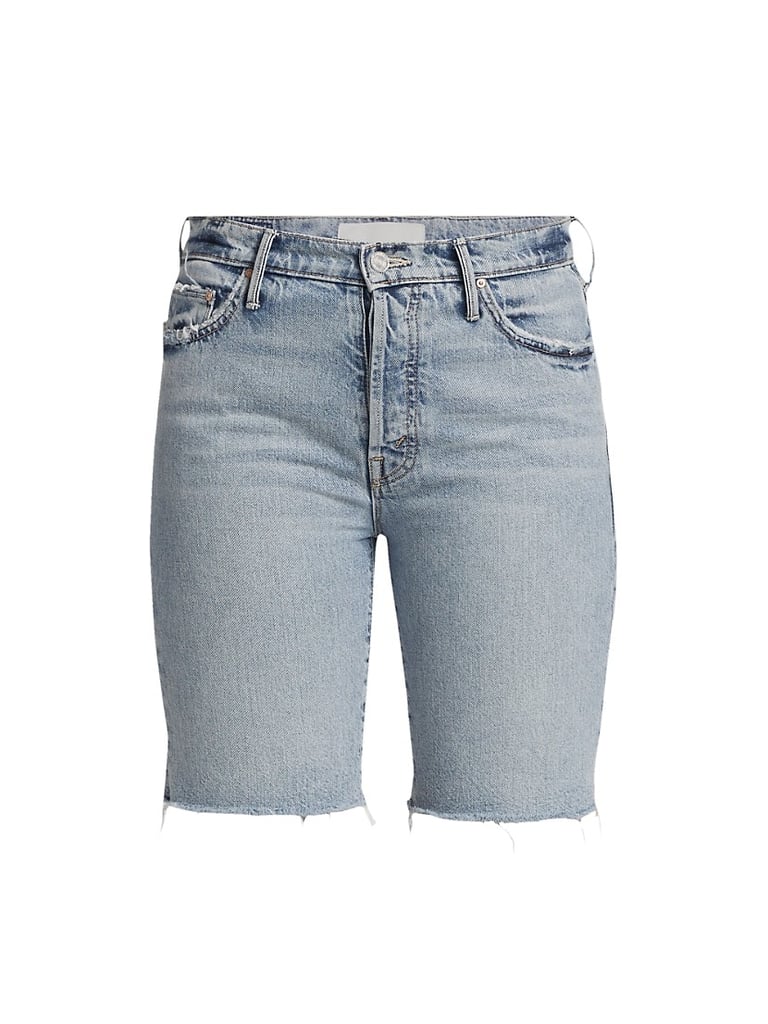Mother The Trickster Fray Hem Denim Shorts