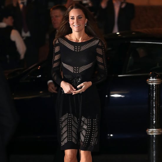 Kate Middleton Pregnant in Black Temperley Dress 2014