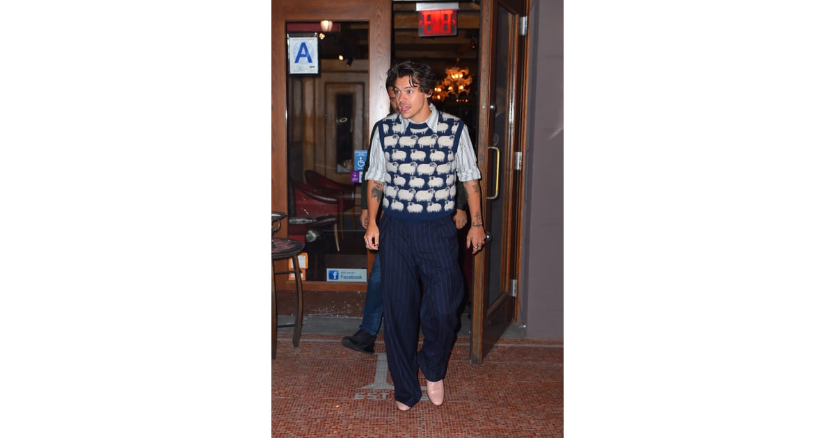 Fashion Shopping Style Harry Styles S Princess Diana Inspired Sheep Sweater Vest Is Breaking The Internet Popsugar Fashion Photo 4