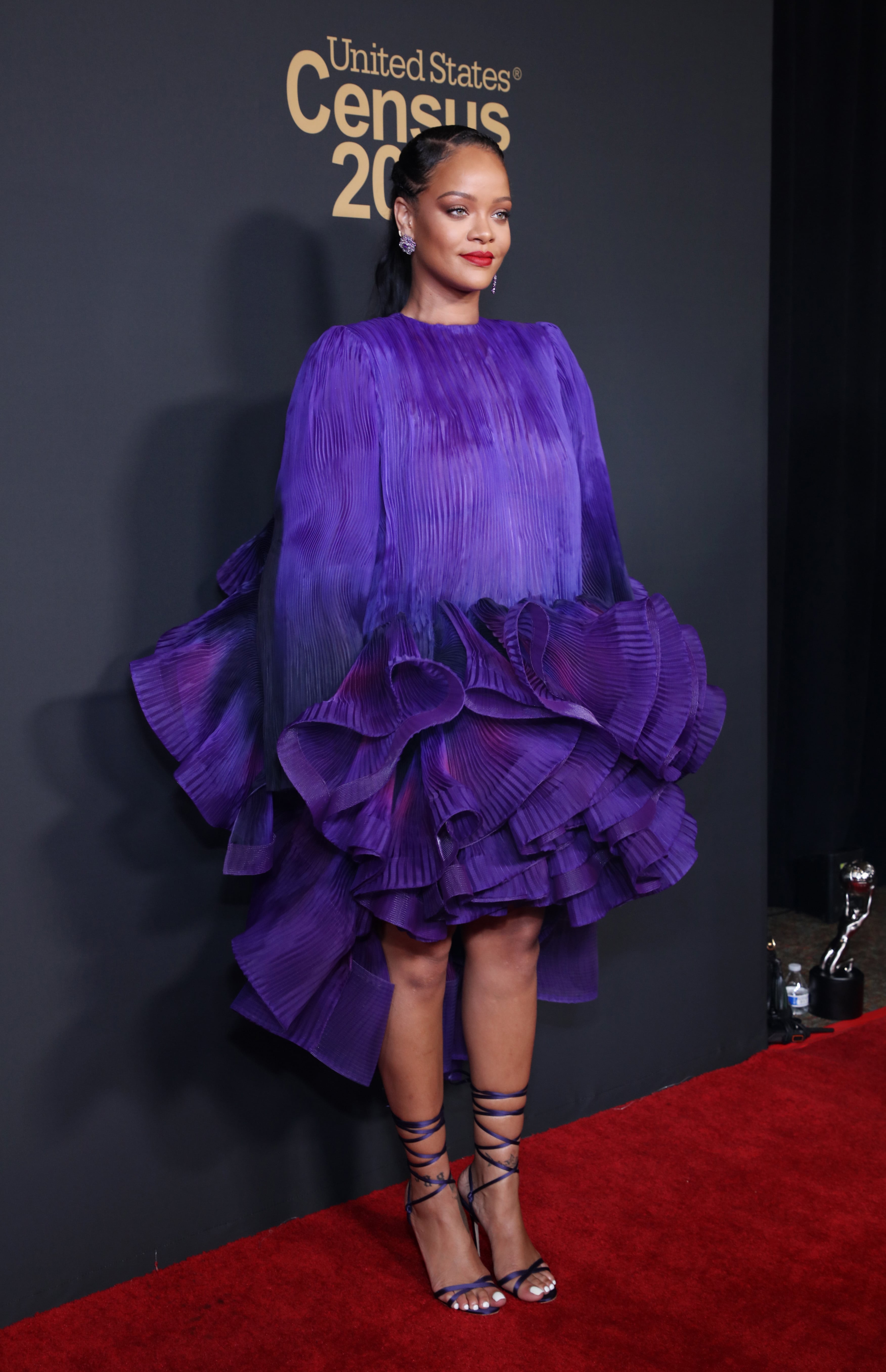 rihanna purple dress Rihanna Wore Givenchy Couture to the NAACP Image Awards