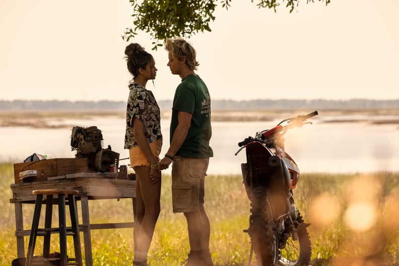 Kiara's Stamp-Printed Button-Down on "Outer Banks" Season 3