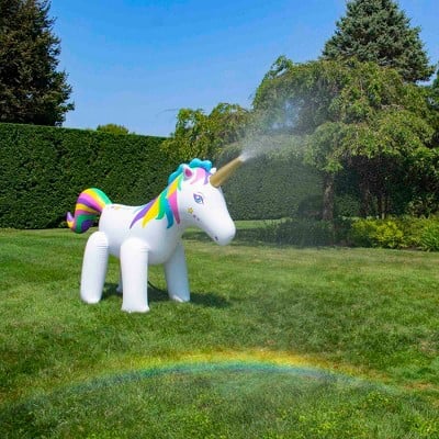 Swimline 6-Foot Tall Inflatable Unicorn Outdoor Yard Water Sprinkler