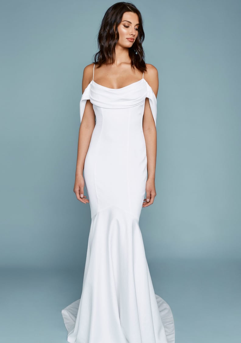 Katie May Draped Off-the-Shoulder Mermaid Gown