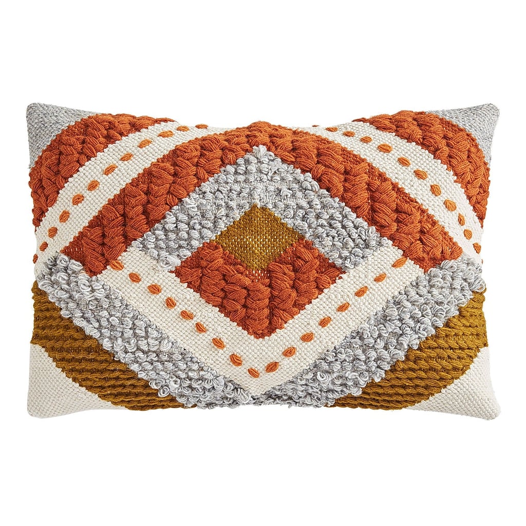 Geometric Striped Wool Lumbar Pillow