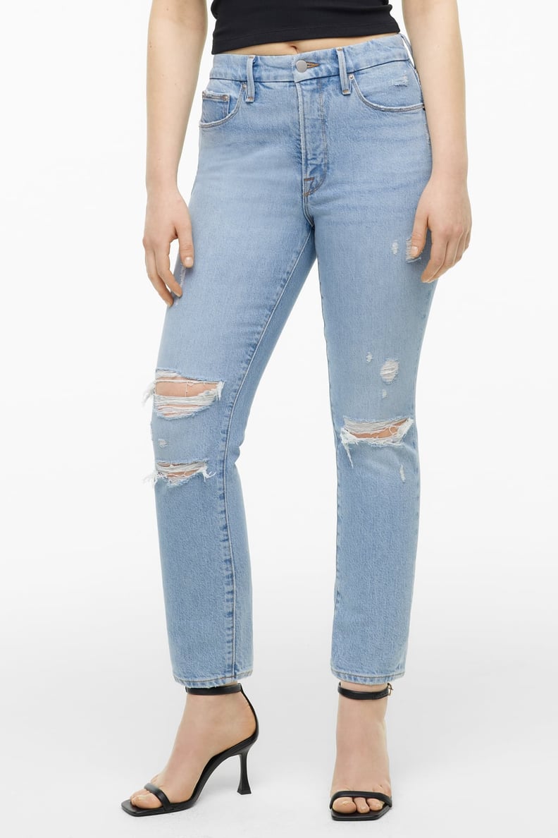 Straight Leg Jeans: Good American x Zara ZW Classic Slim Jeans