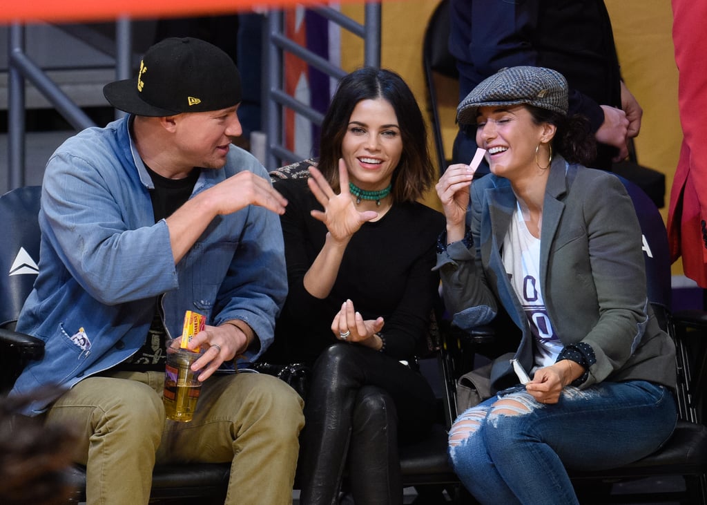 Channing Tatum and Jenna Dewan Kiss at Lakers Game 2015