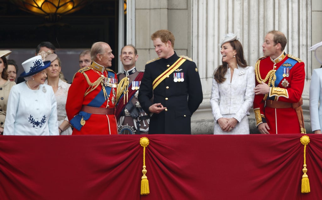 The whole family got animated as they watched the flypast from the balcony.
